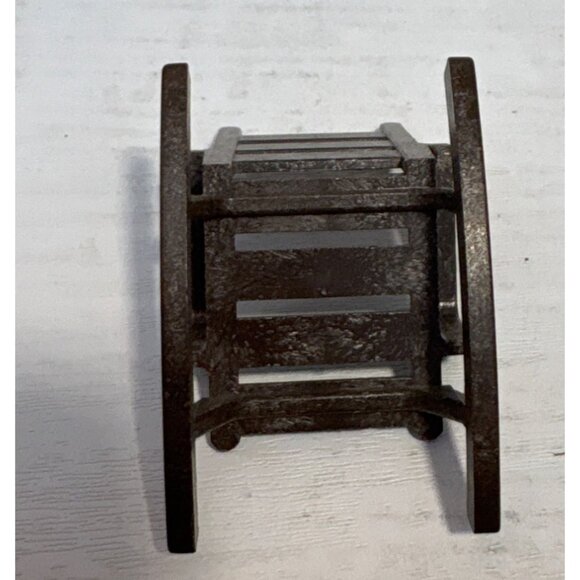 Vintage 1974 Geobra Playmobil Figure In Red Outfit With Miniature Wooden Rocking - Picture 7 of 7